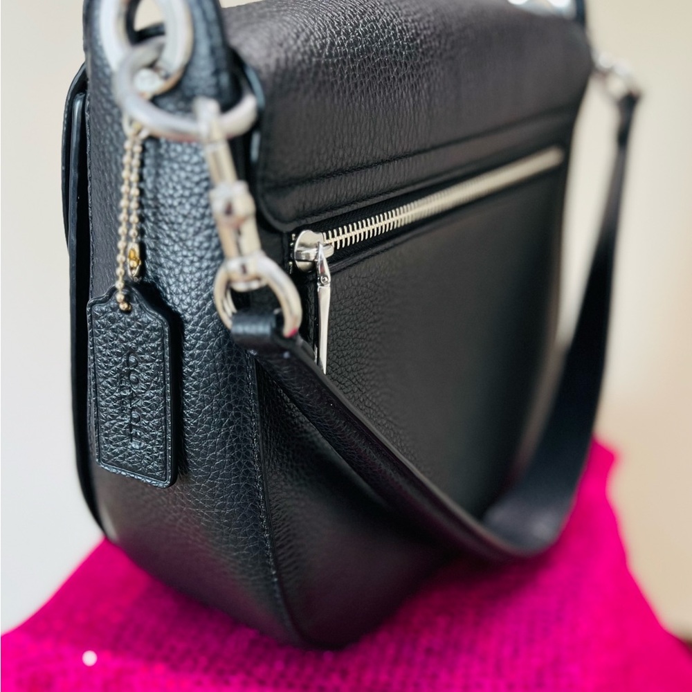 Coach Black Crossbody Saddle Bag with Metal Buckle - Picture 2 of 5